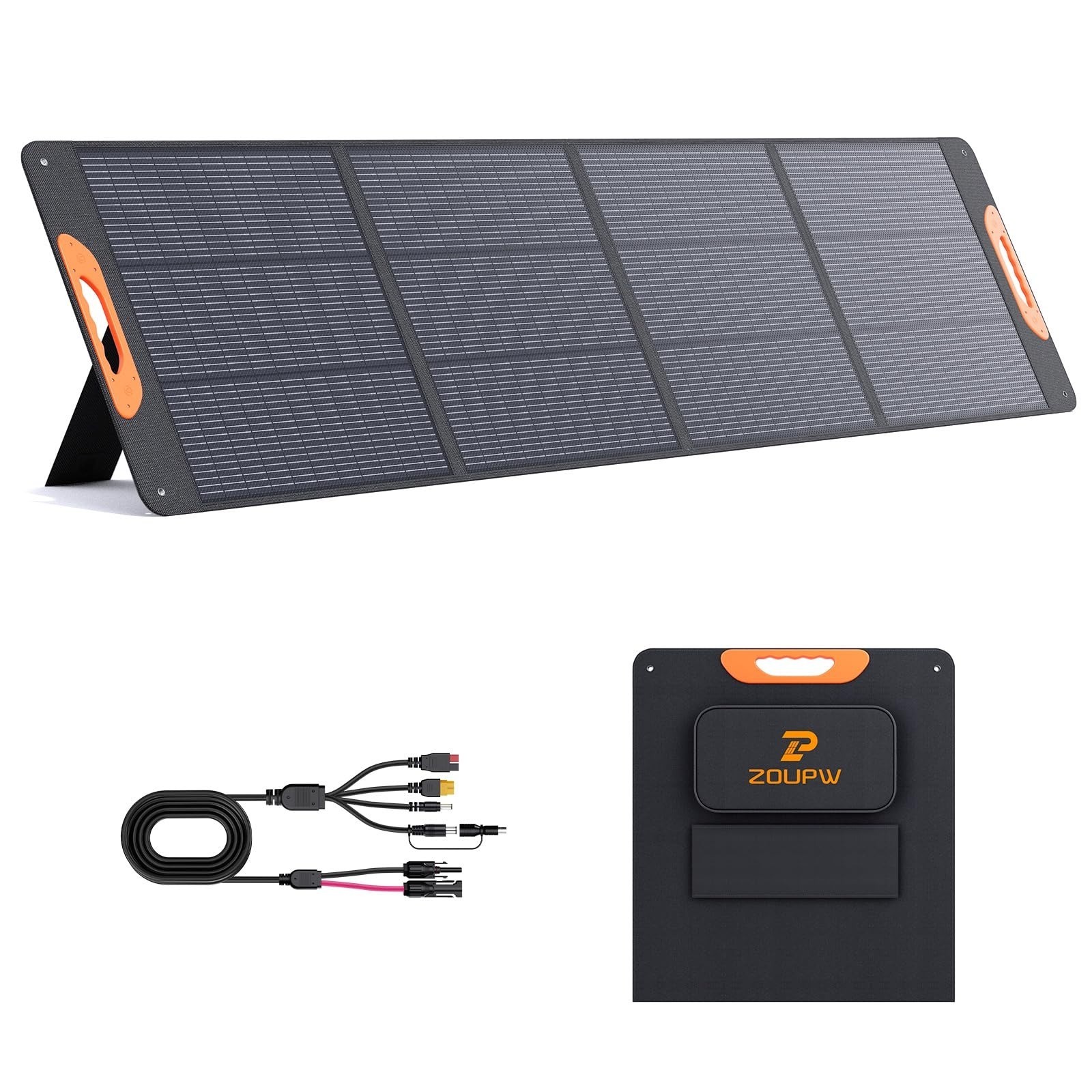 ZOUPW 100W Portable Solar Panel, Monocrystalline, IP67 Waterproof