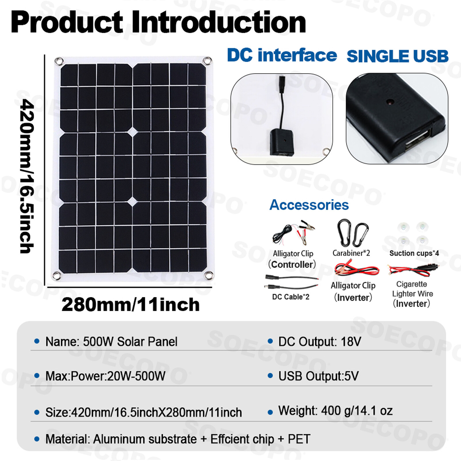 10000W Power Inverter Solar Generator With 200W Solar Panel Home Complete Set