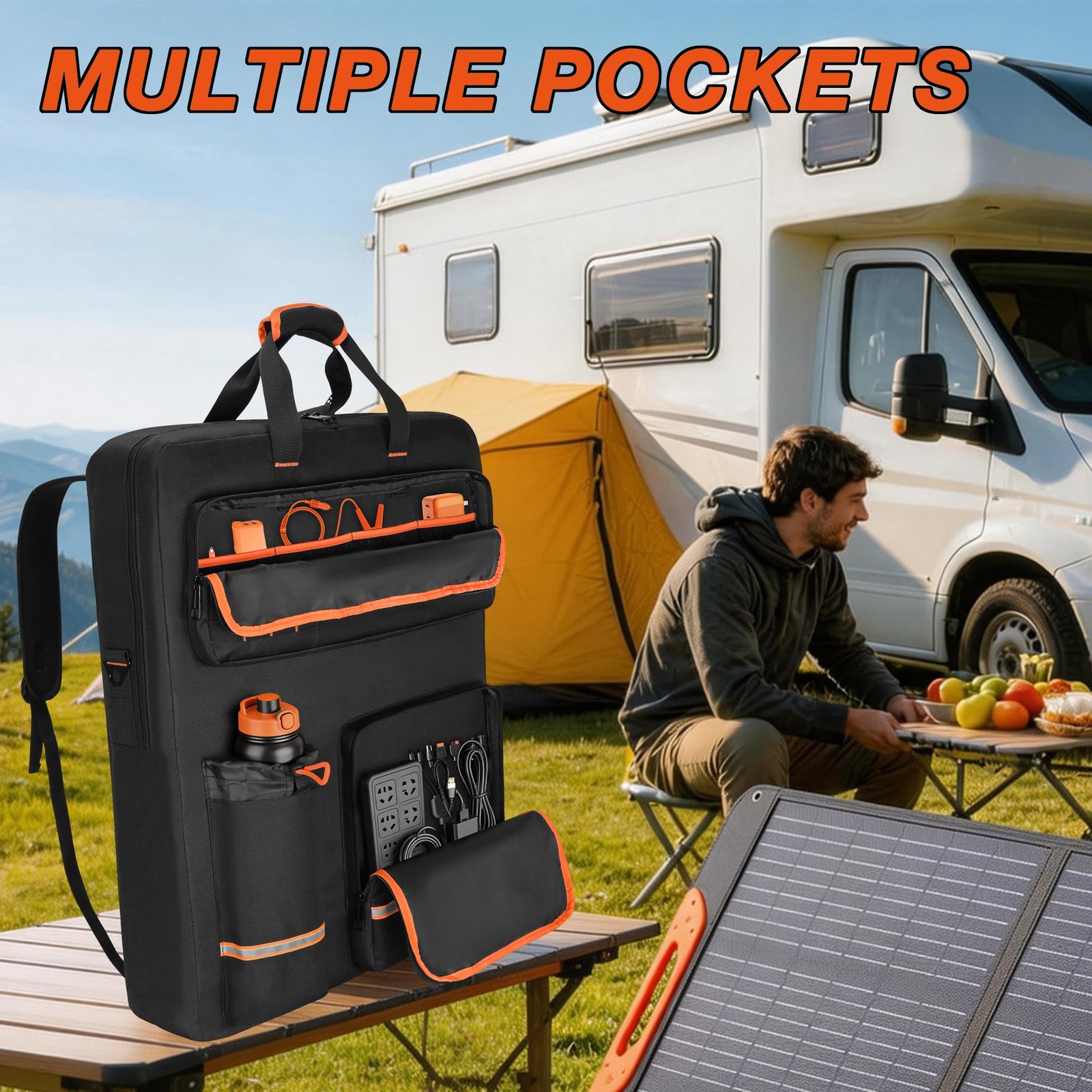 Solar Panel Storage Bag with 2 Jackery SolarSaga 100W 100X 200W, Padded Trave…