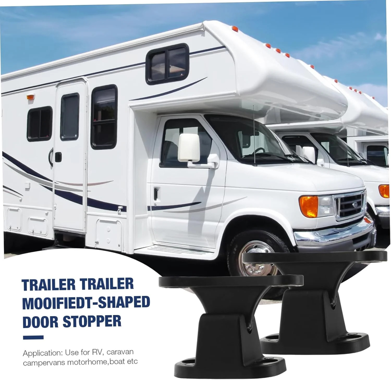 2pcs RV Door Holder Black T-Shaped Nylon Retainer Kit Camper Door Latch Stop Cat