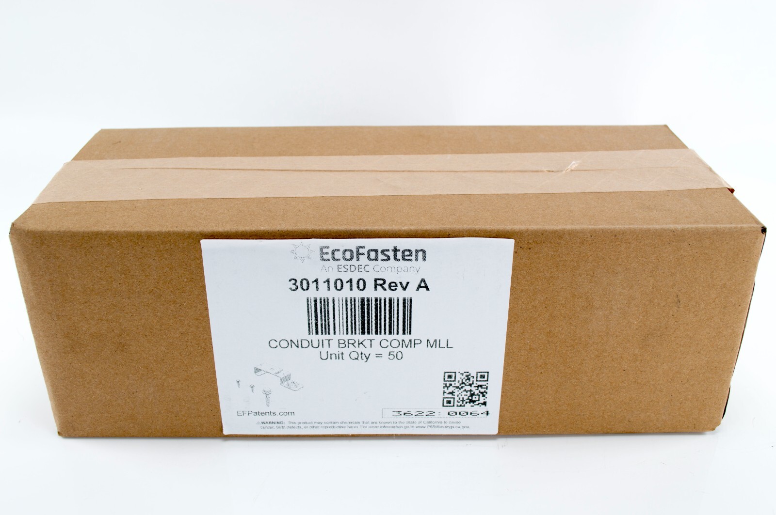 EcoFasten Solar Conduit Bracket Mill for Composition Roofs 30111010 Qty 50