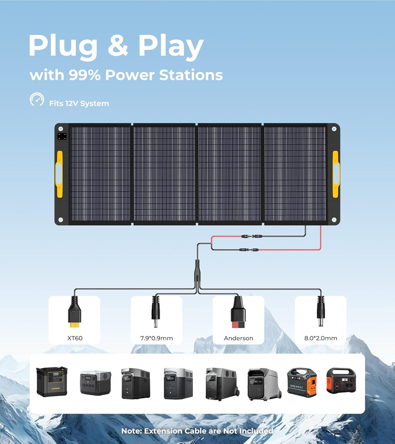 200W Portable Solar Panel Charger, Foldable Waterproof for Camping