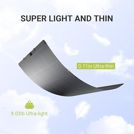 ALLPOWERS 200W Flexible Mono Solar Panel Kits Balcony, Trip For Solar Generator