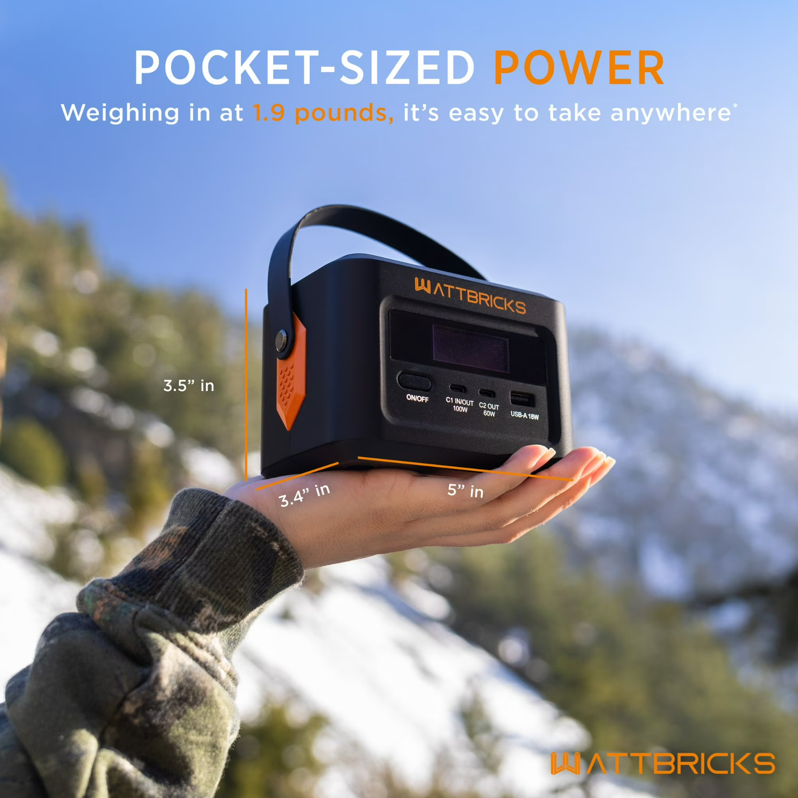 【NEW】WATTBRICKS ENERGY 120-WATT PEAK PORTABLE POWER STATION & SOLAR PANEL BUNDLE