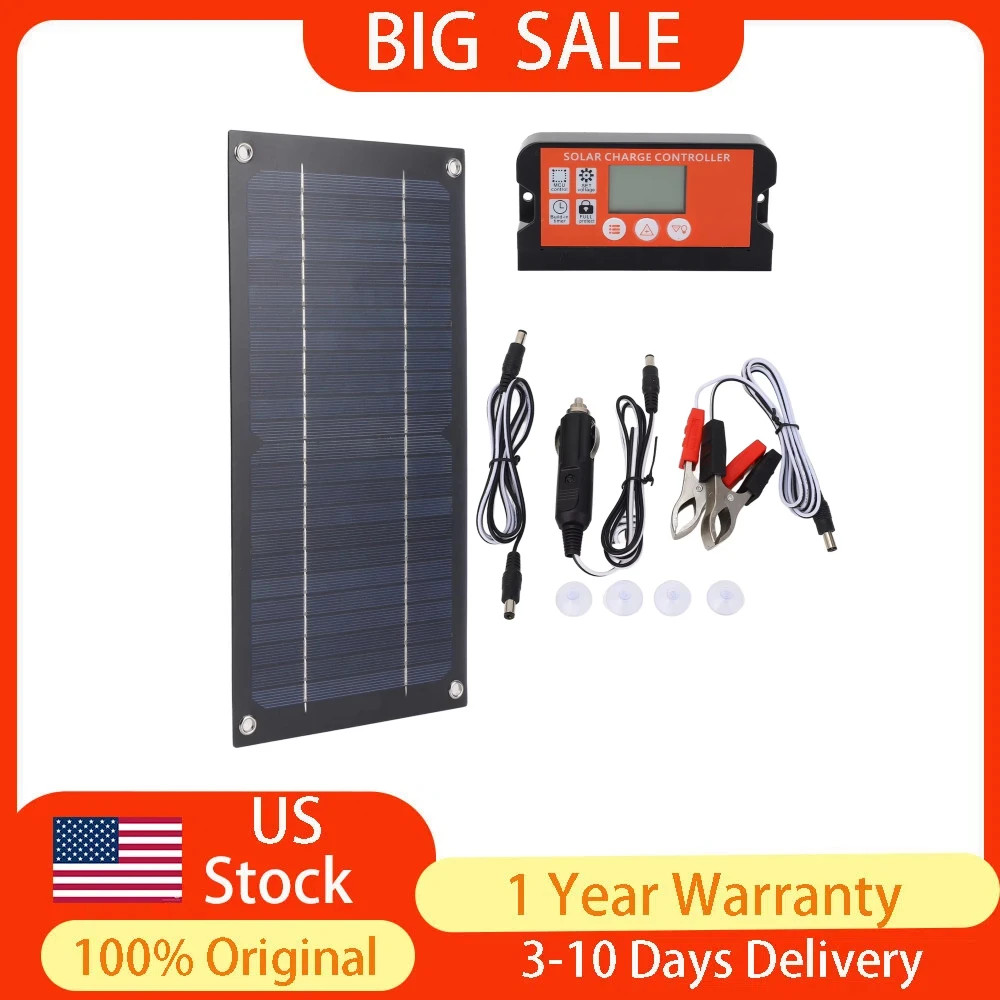 Portable 600W Solar Panel Charger Monocrystalline Silicon 100A Charge Controller