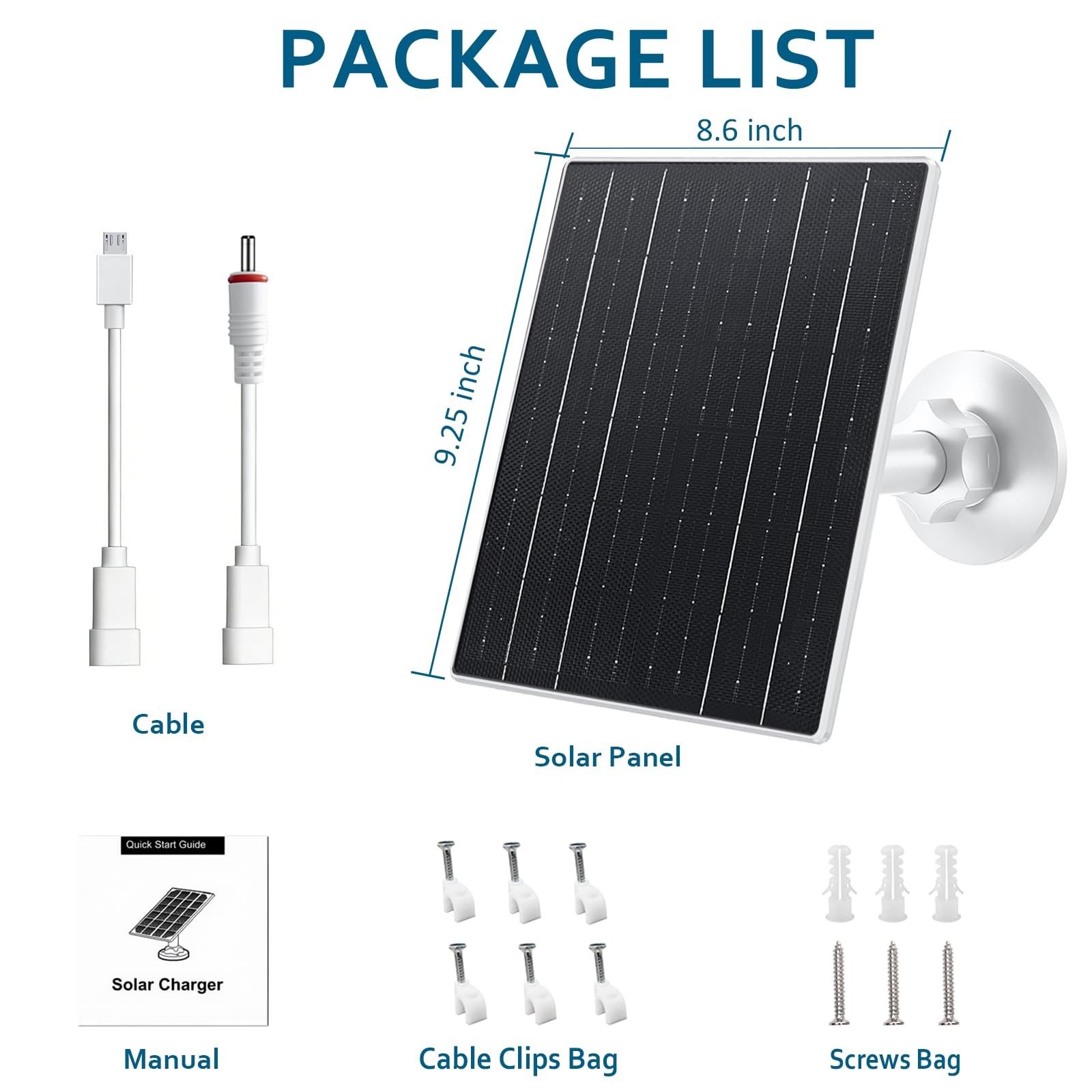 Zivif Solar Panel White Micro USB DC 5.5×2.1mm