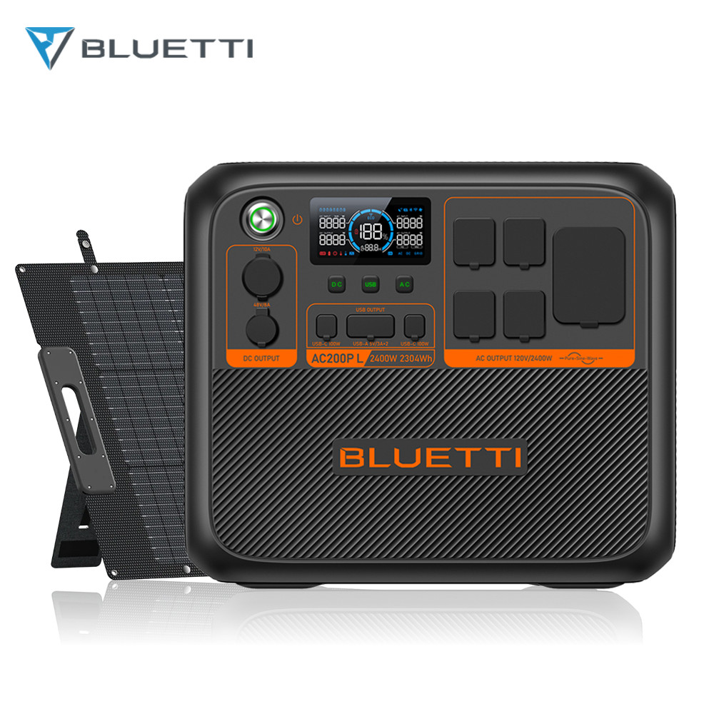 BLUETTI AC200PL 2304Wh Power Station Generator+200W Solar Panel for Off-Grid
