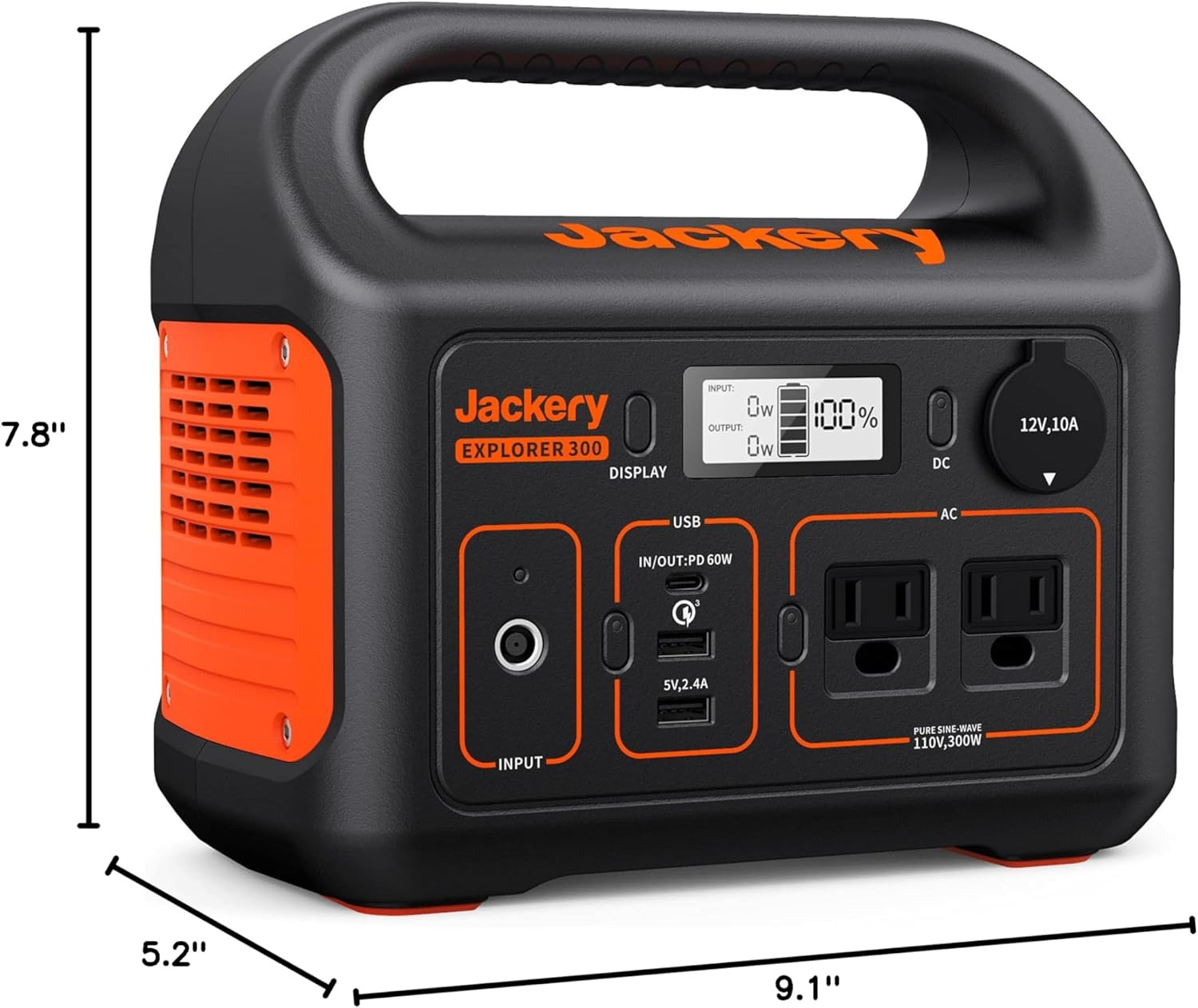 Portable Power Station Explorer 300, 292Wh Backup Lifepo4 Battery, Solar Generat