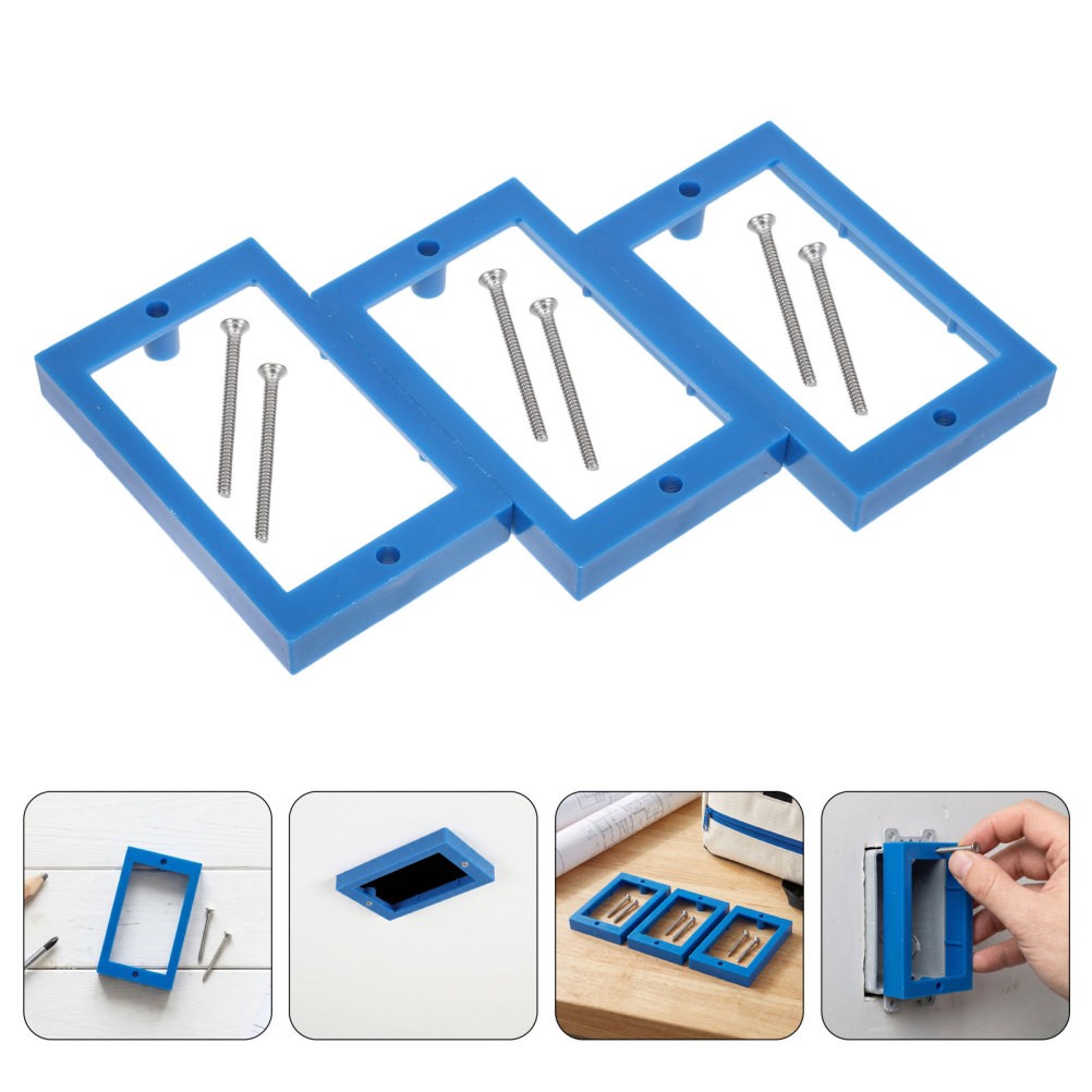6Pcs Reusable Plastic Single Gang Electrical Box Extenders for Thick Walls Blue