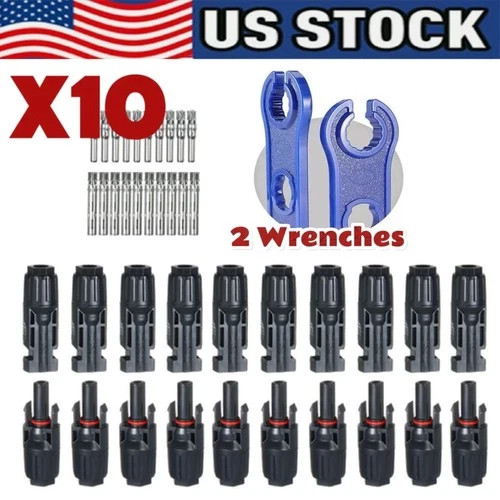 10-Set Solar Panel Connector Kit – Waterproof IP67 PV Cable Connectors