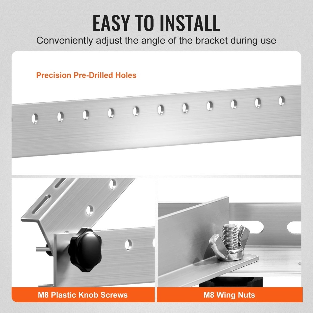 Solar Panel Support Brackets,0to90°Modifiable Incline Mount Brackets Sustain