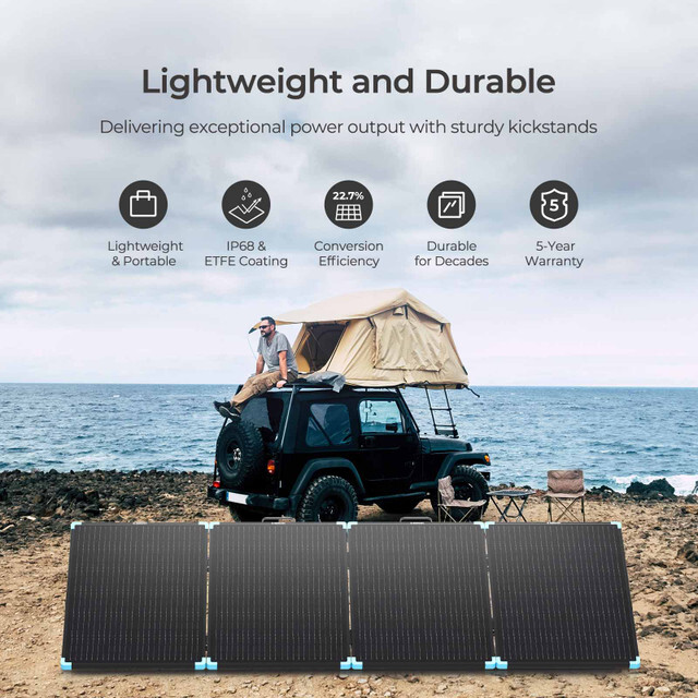 Renogy 220W Lightweight Portable Solar Suitcase Off Grid Power RV Camping