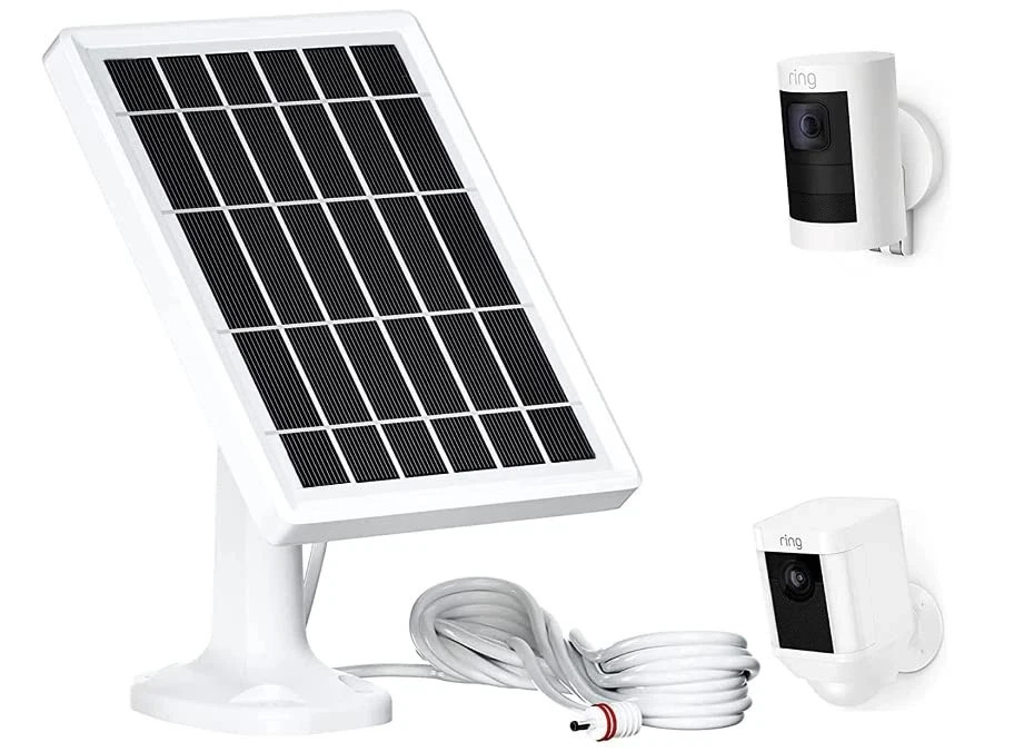 Solar Panel Charger for Ring Stick Up Cam & Spotlight Cam Waterproof Fast Charge