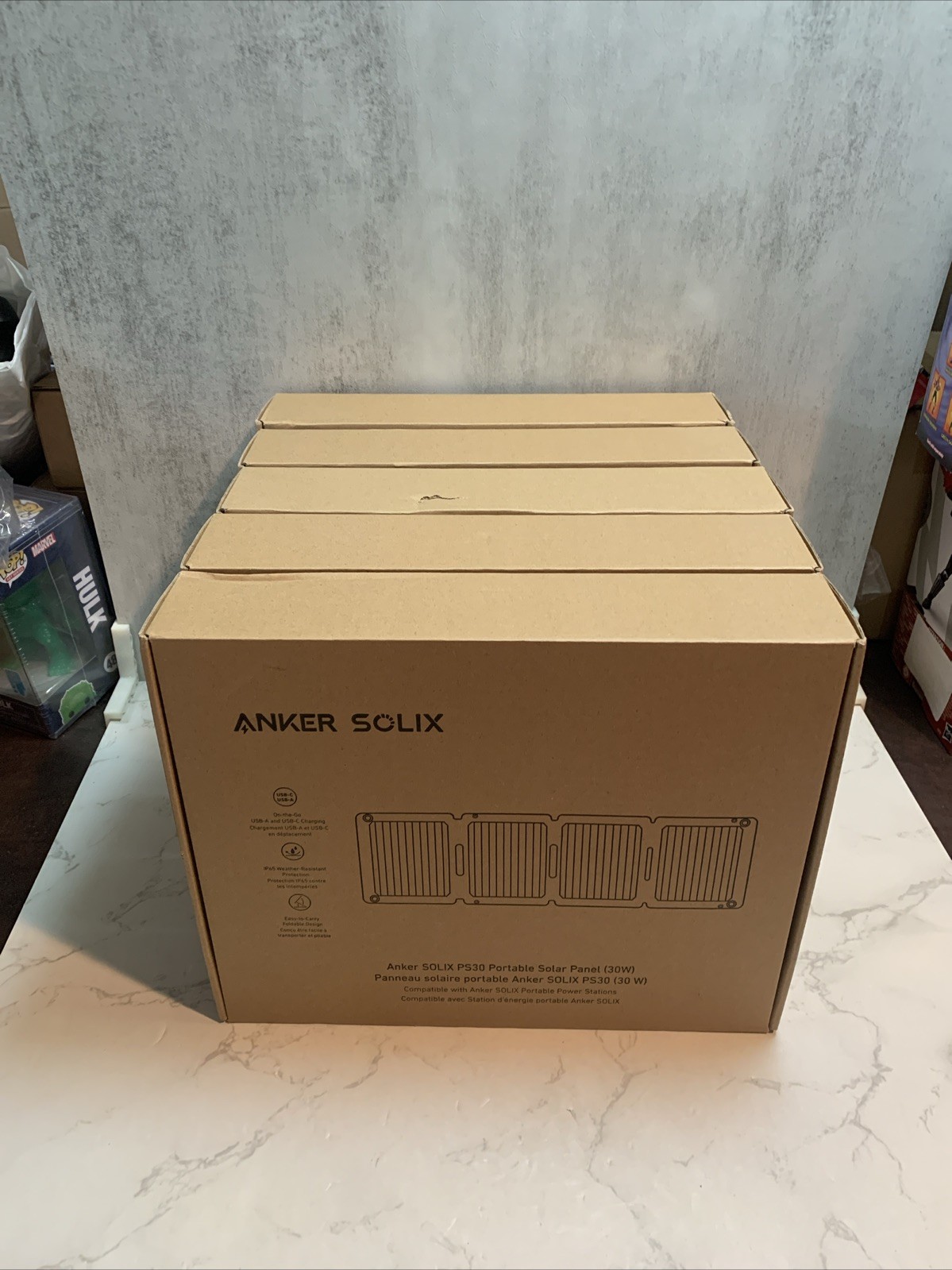 5 Pack Anker Solix PS30 Solar Panel 30W Foldable Portable Solar Charger 2-Ports