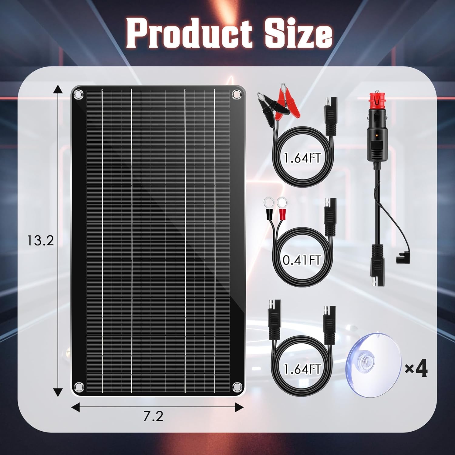 Car RV Boat 12V Battery Maintainer / Trickle Solar Charger-No More Jump Starters