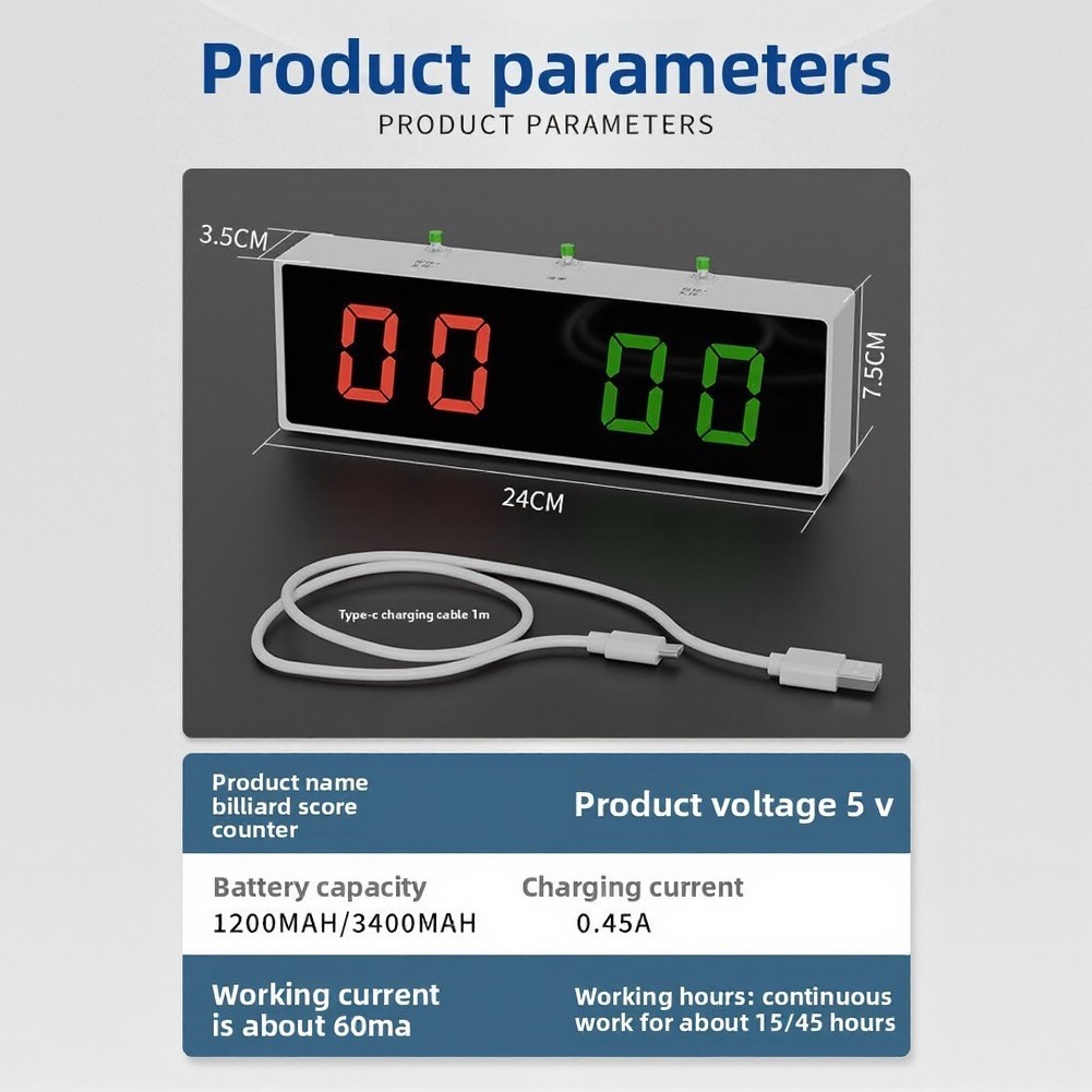 Electronic Scoreboard for Billiards Halls with Clear Long-Distance Visibility