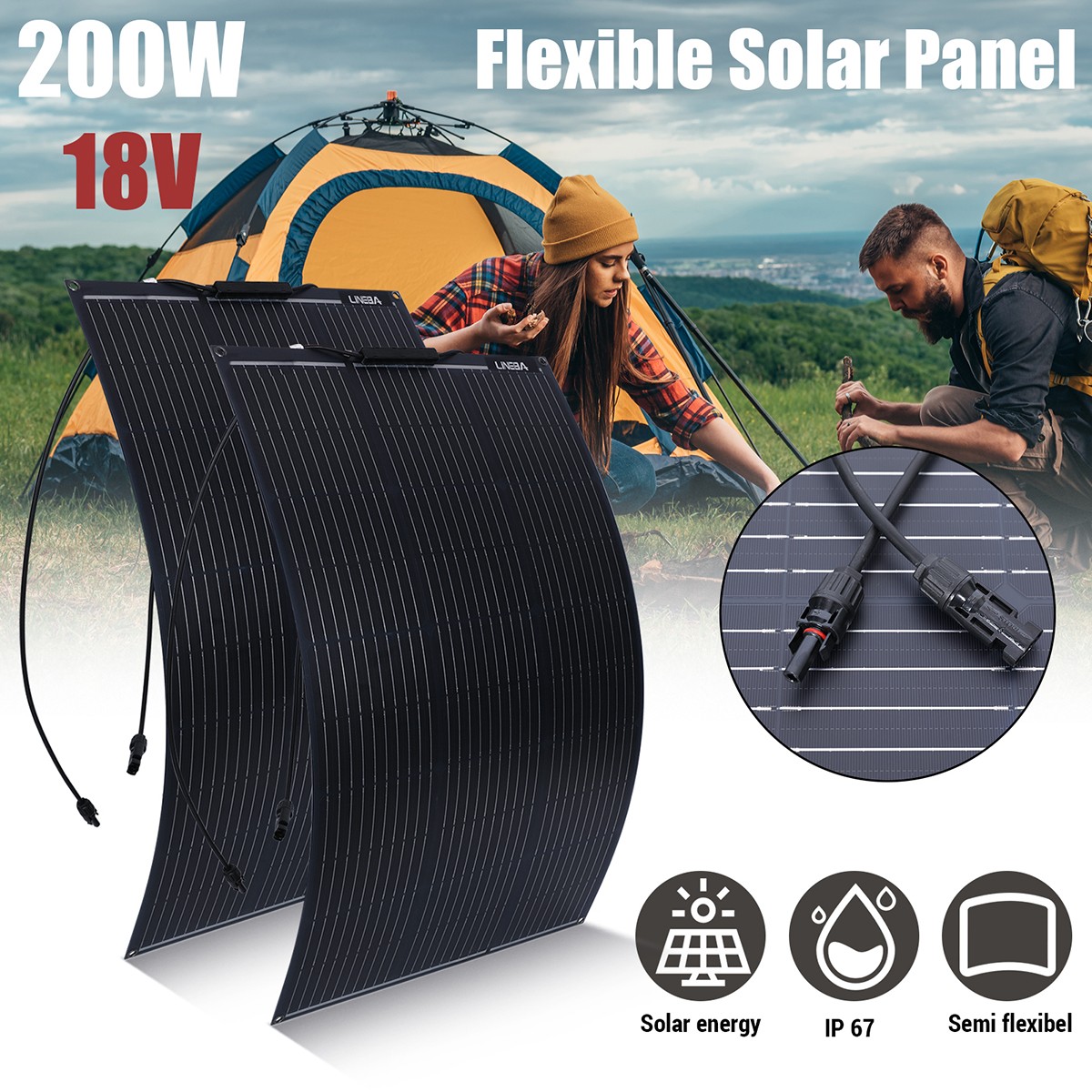 Portable 200W 400W Solar Panel Outdoor Power Generator Power Supply for Home RV