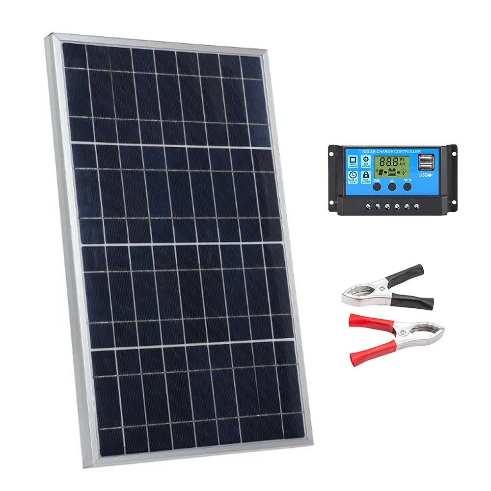 10W Portable Solar Battery Charger & Maintainer 12V With 10A Controller RV Boat