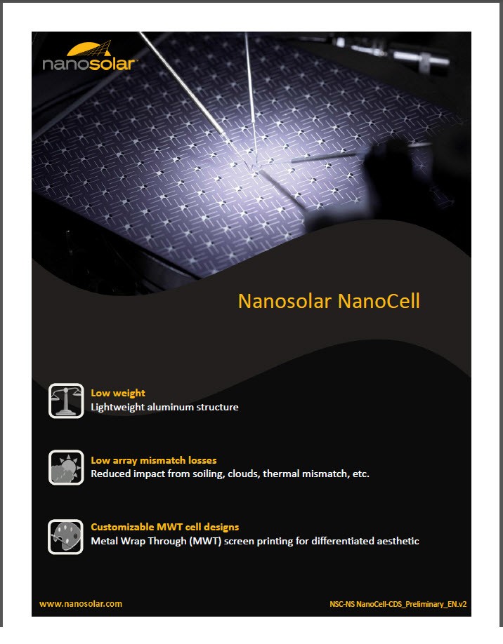 Nanosolar Nanocell 2.6 Watt Lightweight Flexible CIGS Single Solar Cell – 0.45V