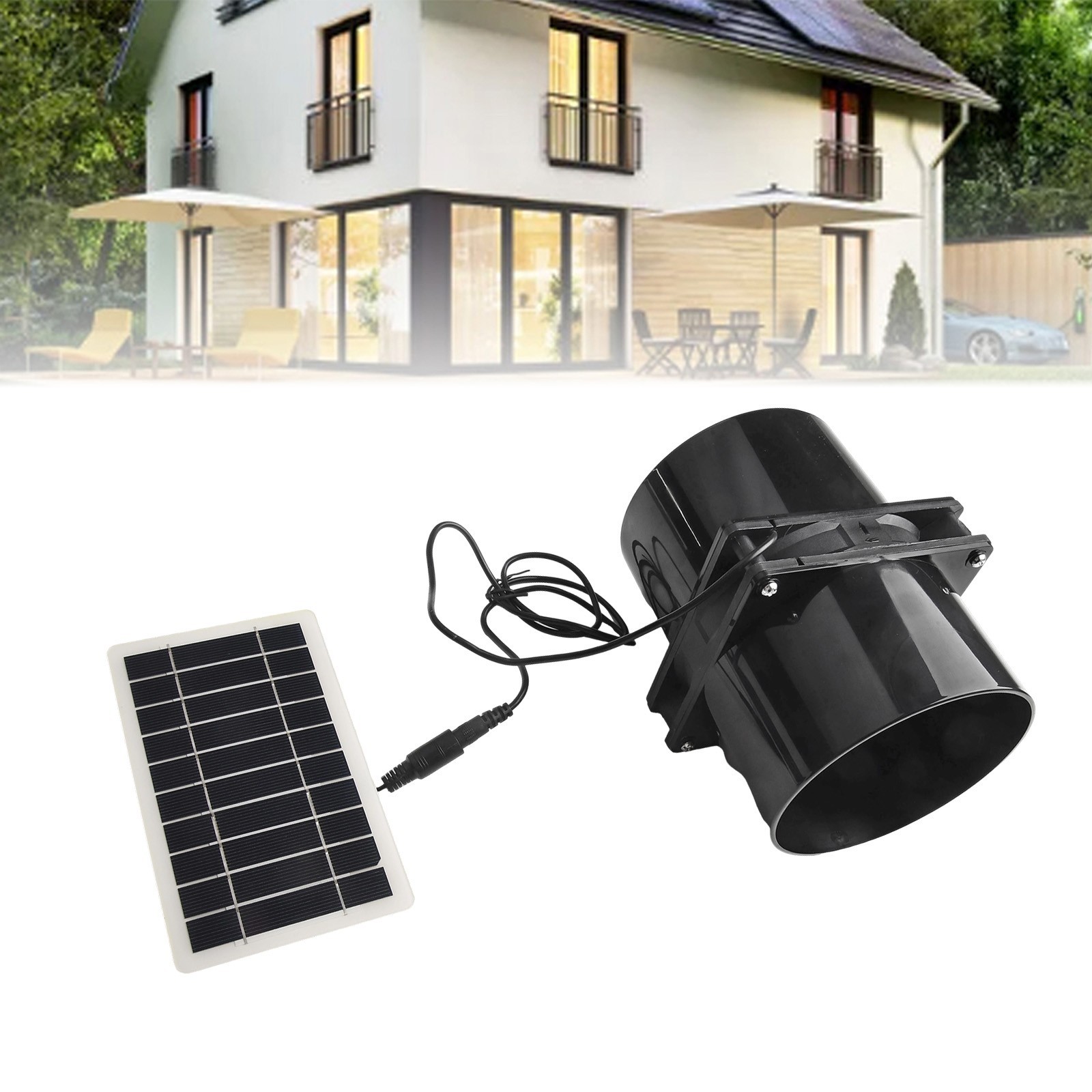 Air Circulation V Weatherproof ABS Solar Power Black Solar Power Fan W V