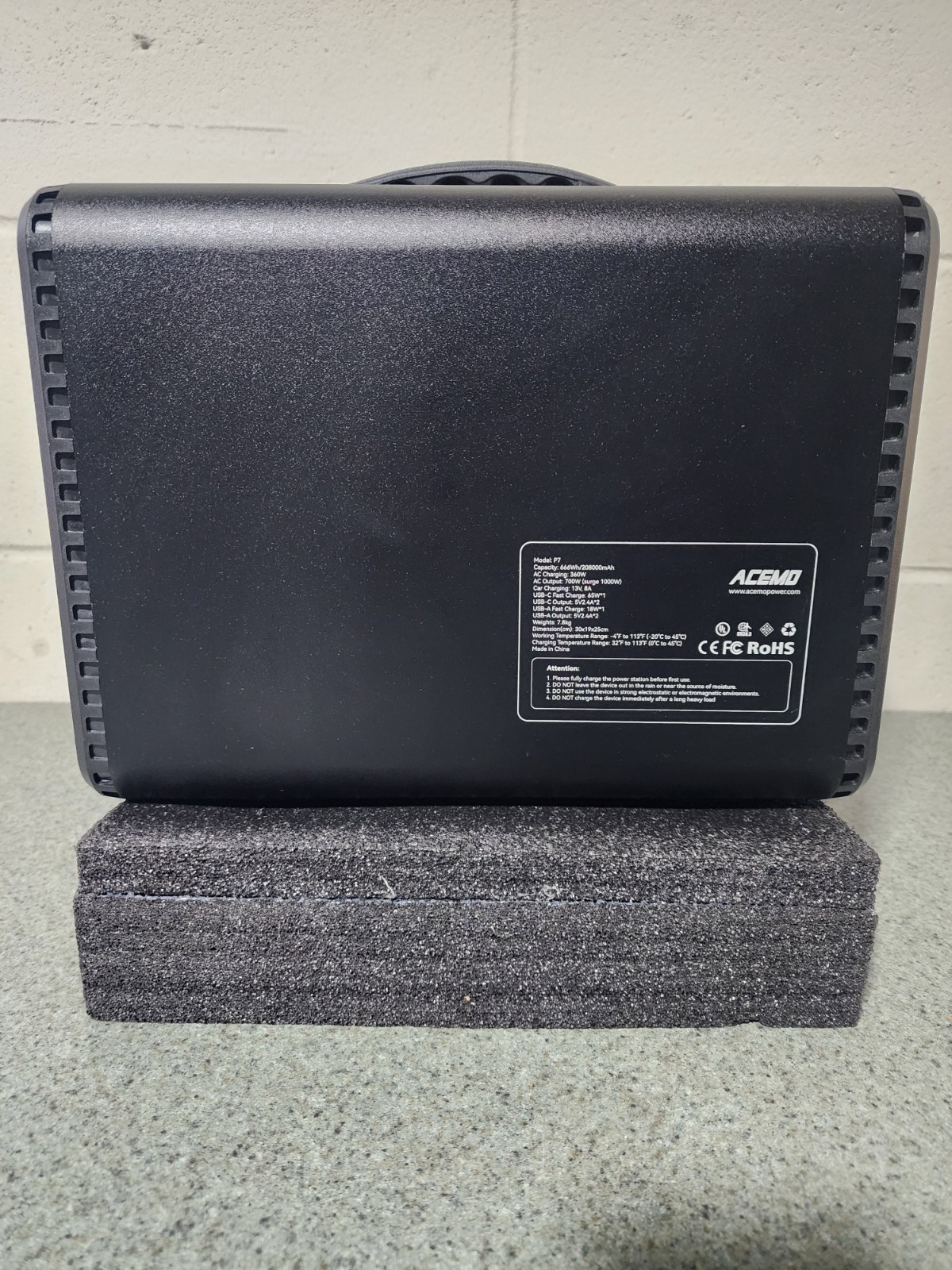 ACEMO Power Station P7 666Wh LiFePO4 with 2×700W AC Outputs & 360W