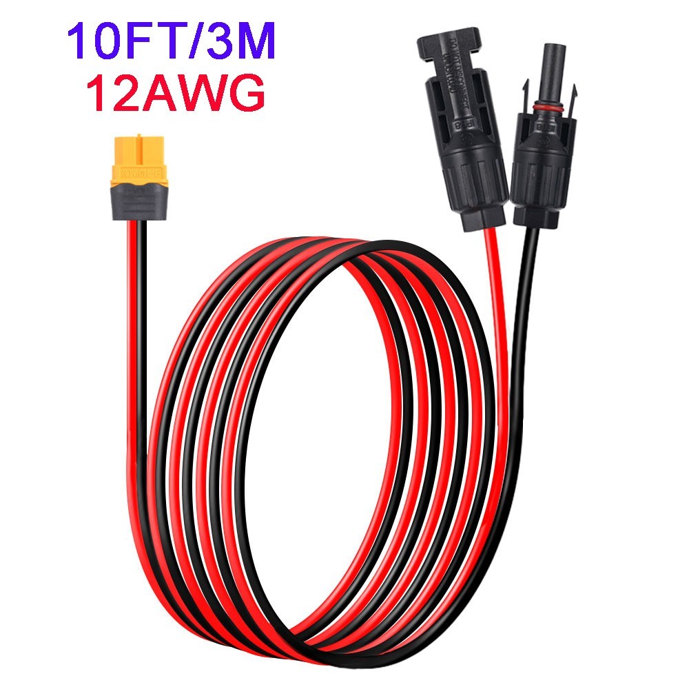 10 ft XT60 Female to Solar Connector Extension Cable Wire for Solar Generator