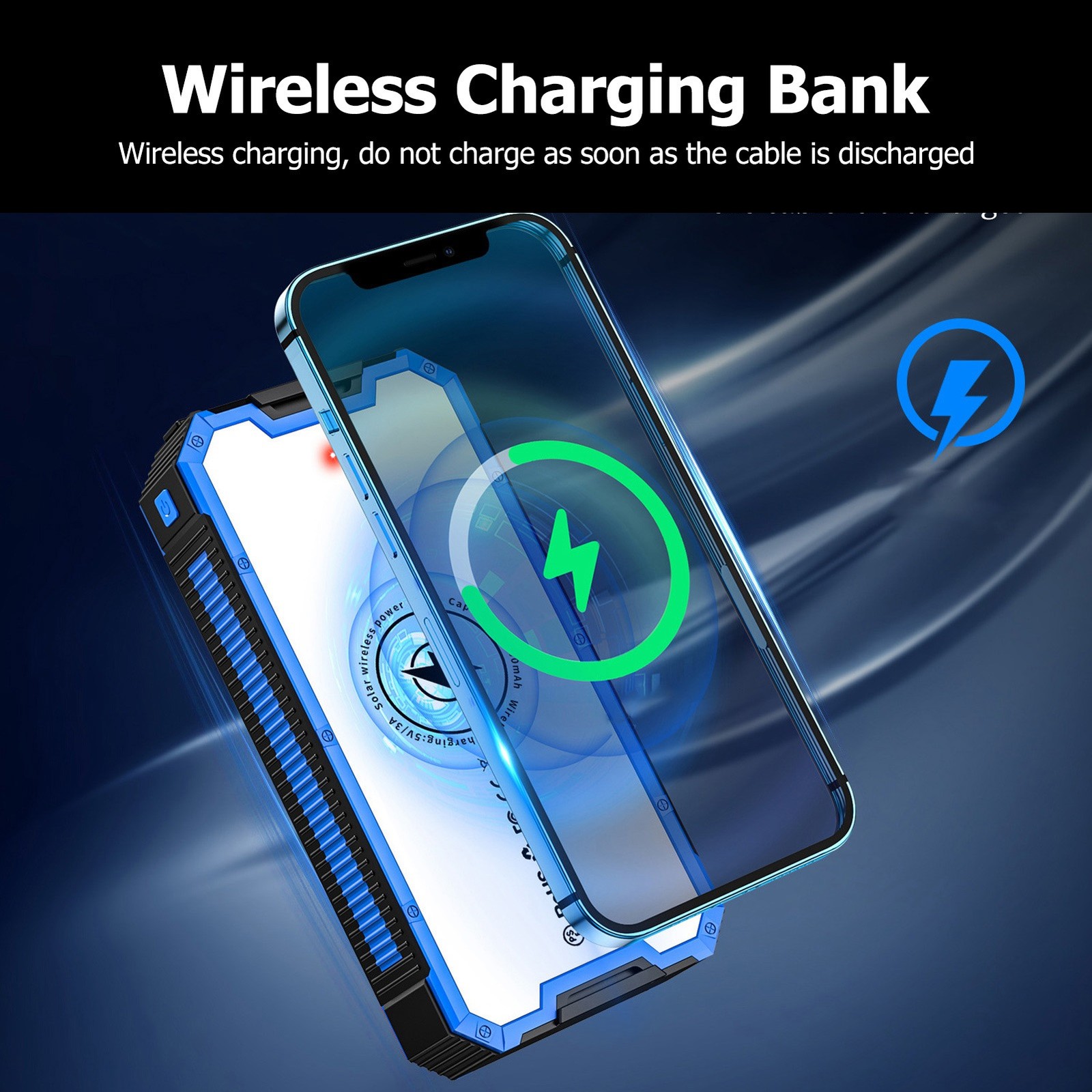 High Capacity Solar Power Bank With Wireless Charging For Outdoor Use