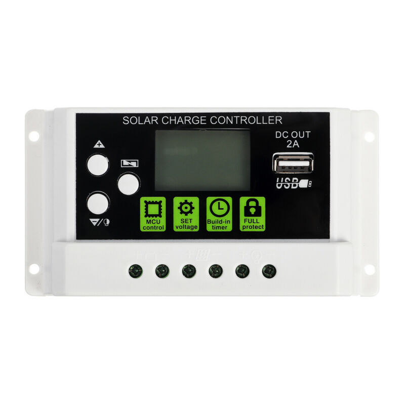 10-30A PWM Solar Power Charge Controller USB Li-ion Lead Acid Battery Regulator