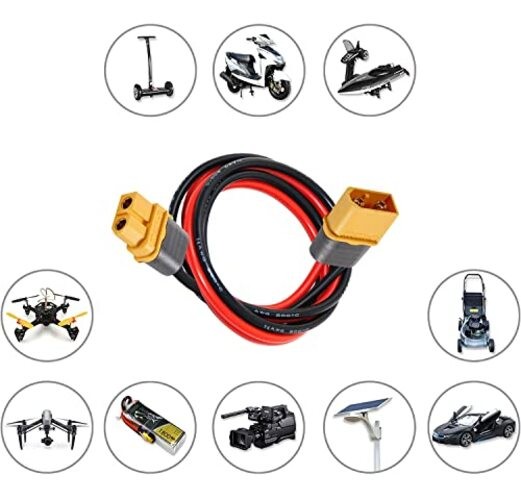 10FT XT60 Extension Cable, 14AWG XT60 Female to Male XT60-XT60 3M (9.84ft)