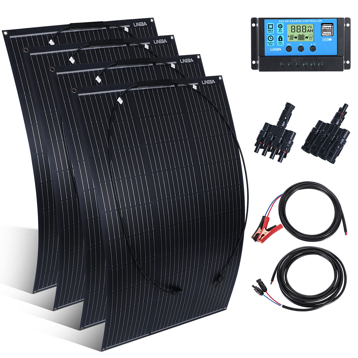 Complete Solar Panel Kit 5000W Inverter & Controller Home 110V Off Grid System