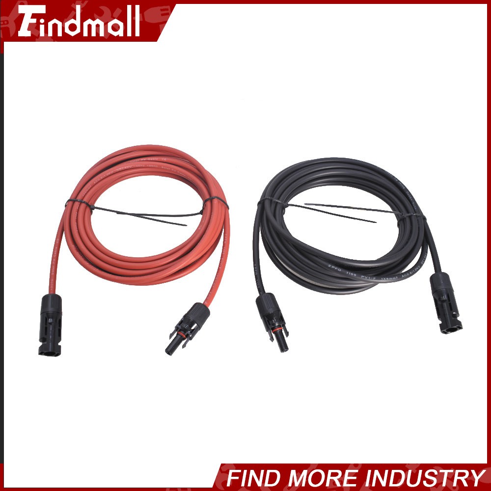 Findmall 1 Pair 20FT Solar Panel Extension Cable Wire Connector 6mm²/10AWG