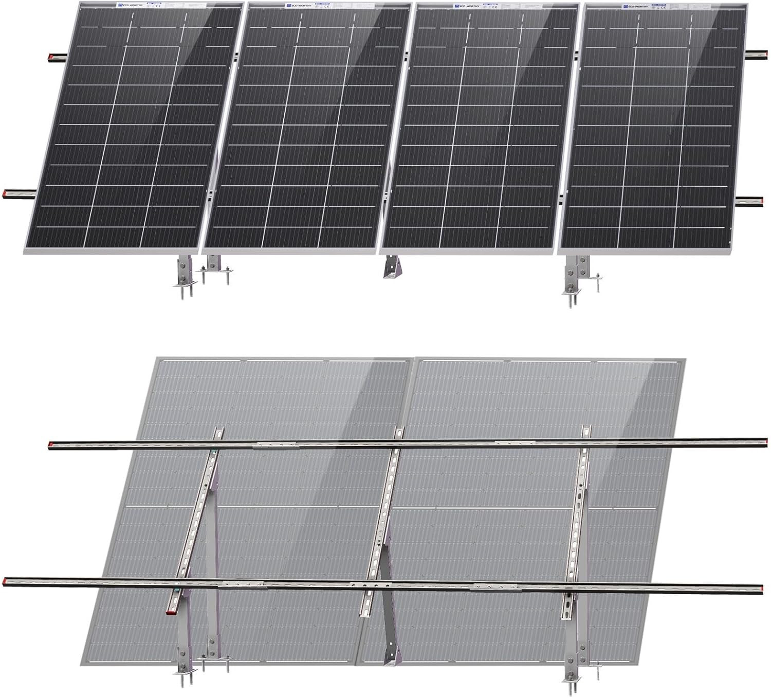 Upgraded Solar Ground Mount Adjustable Multi-Pieces Solar Panel Mounting Bracket