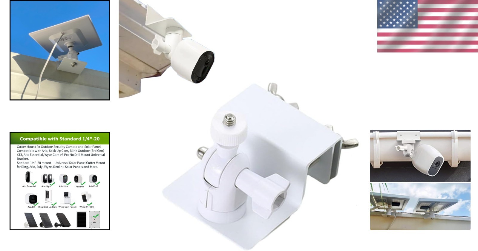 Adjustable Gutter Mount for Solar Panels – Tool-Free Installation & Weatherproof