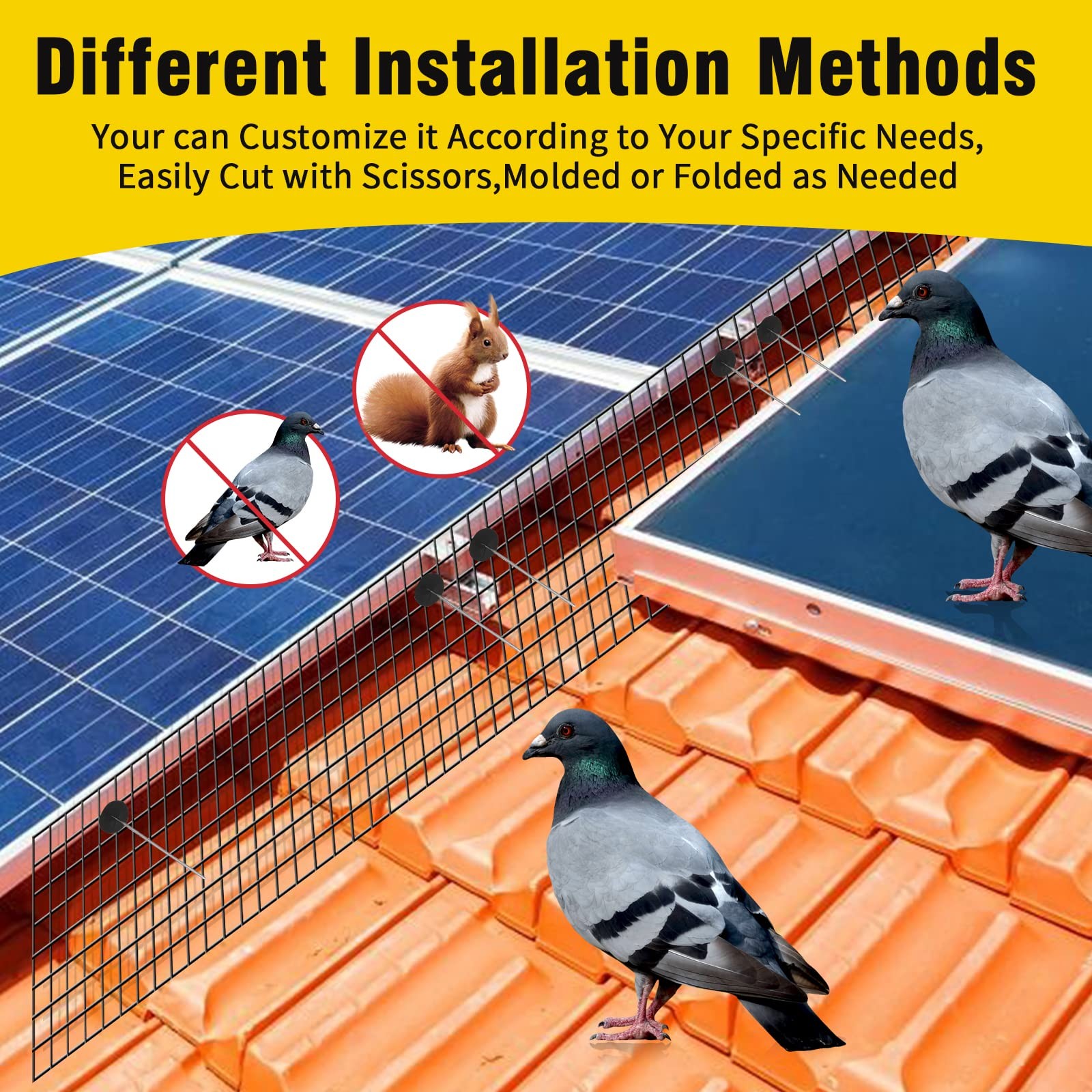 6in X 100ft Solar Panel Bird Guard,Solar Panel roof Protection net 1/2inch Me…