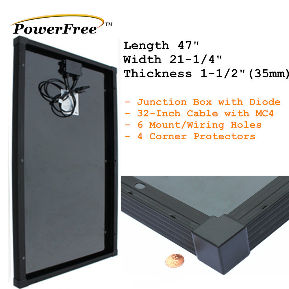 COMPLETE KIT SuperBlack 100w 100 Watt Mono Solar Panel for 12v Battery RV Boat