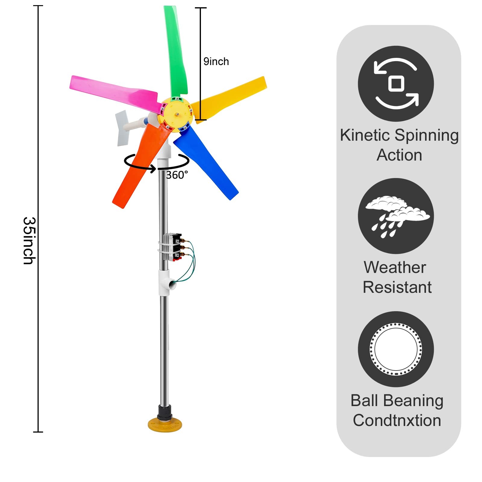 DIY Small Wind Turbine Generator Kit and Light Strip for Backyard Decoration …
