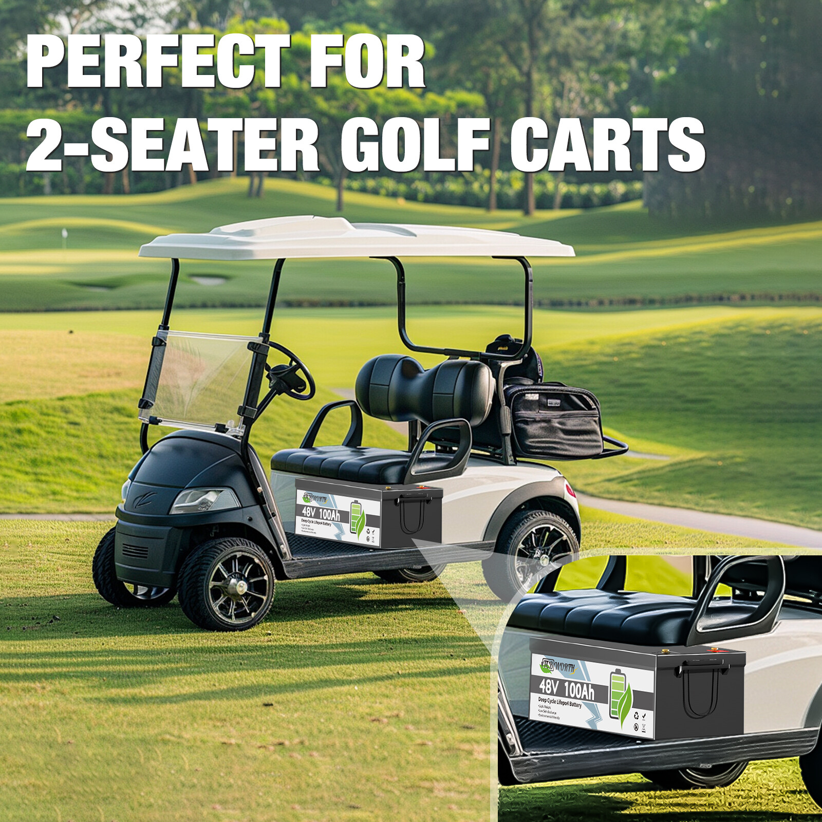 48V 100Ah Lithium LiFePO4 Battery 200A BMS 5120Wh Golf Cart UPS Solar Off-Grid