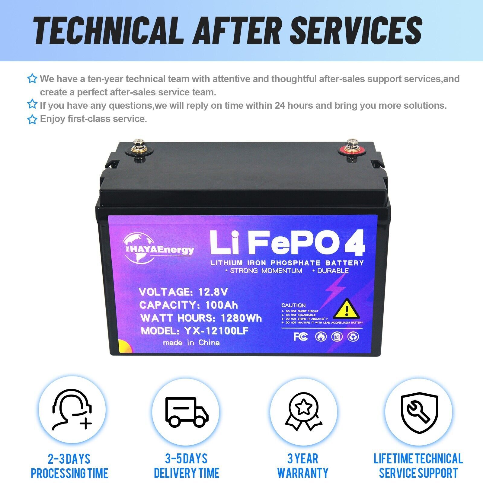 12V LiFePo4 100Ah Lithium Golf Cart Battery for RV Deep Cycles Solar System