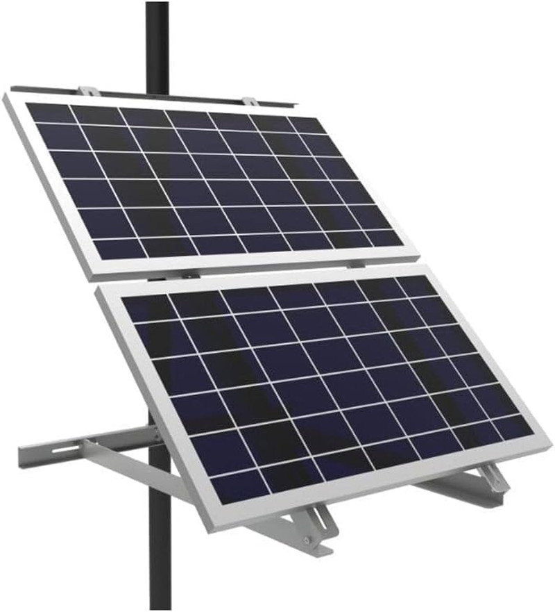 AIMS Power Adjustable Solar Panel Pole Mount Bracket – Fits 2 Panels up to 170 W