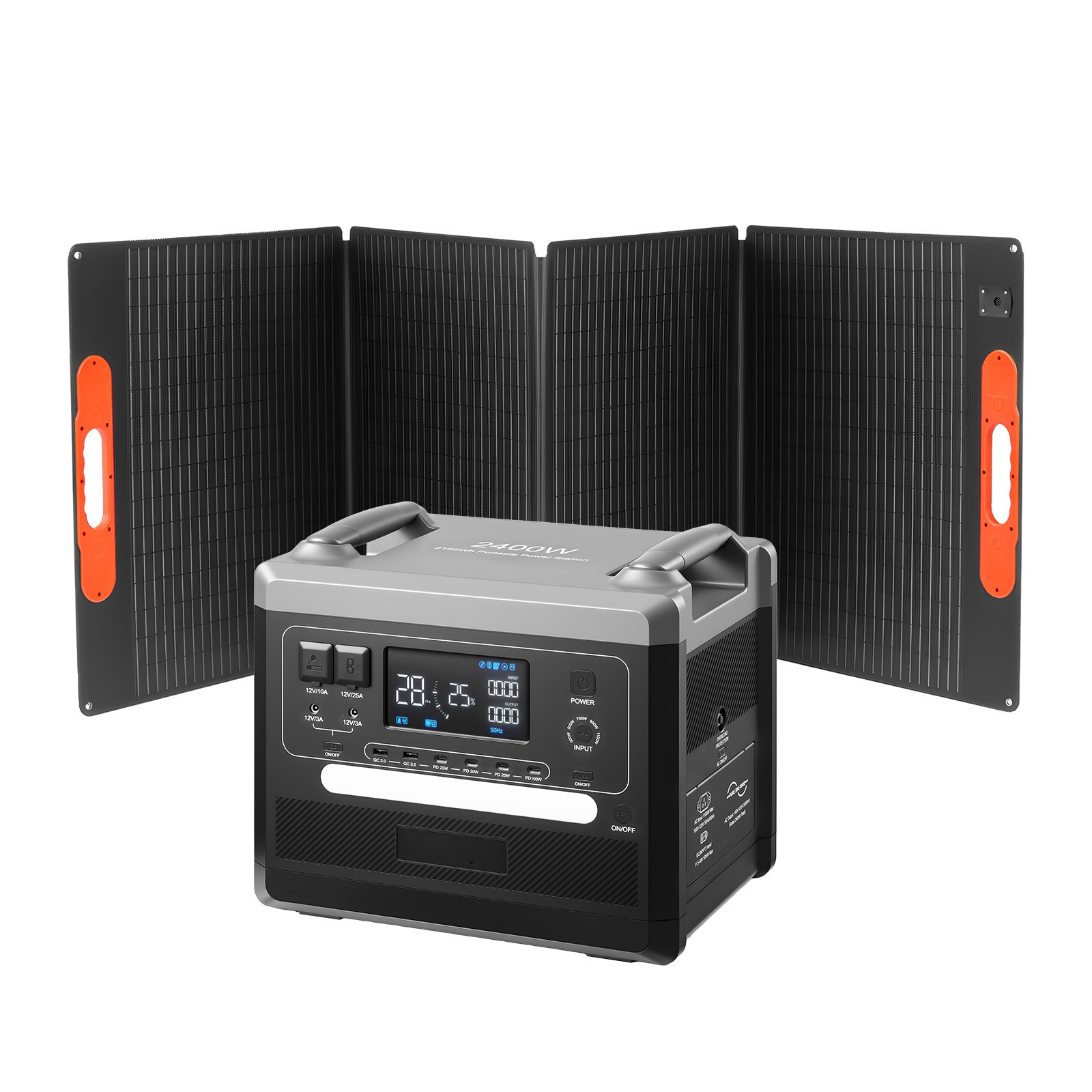 Uimoso Portable Power Station with Solar Generator 2400W 2160Wh and 200W Panel