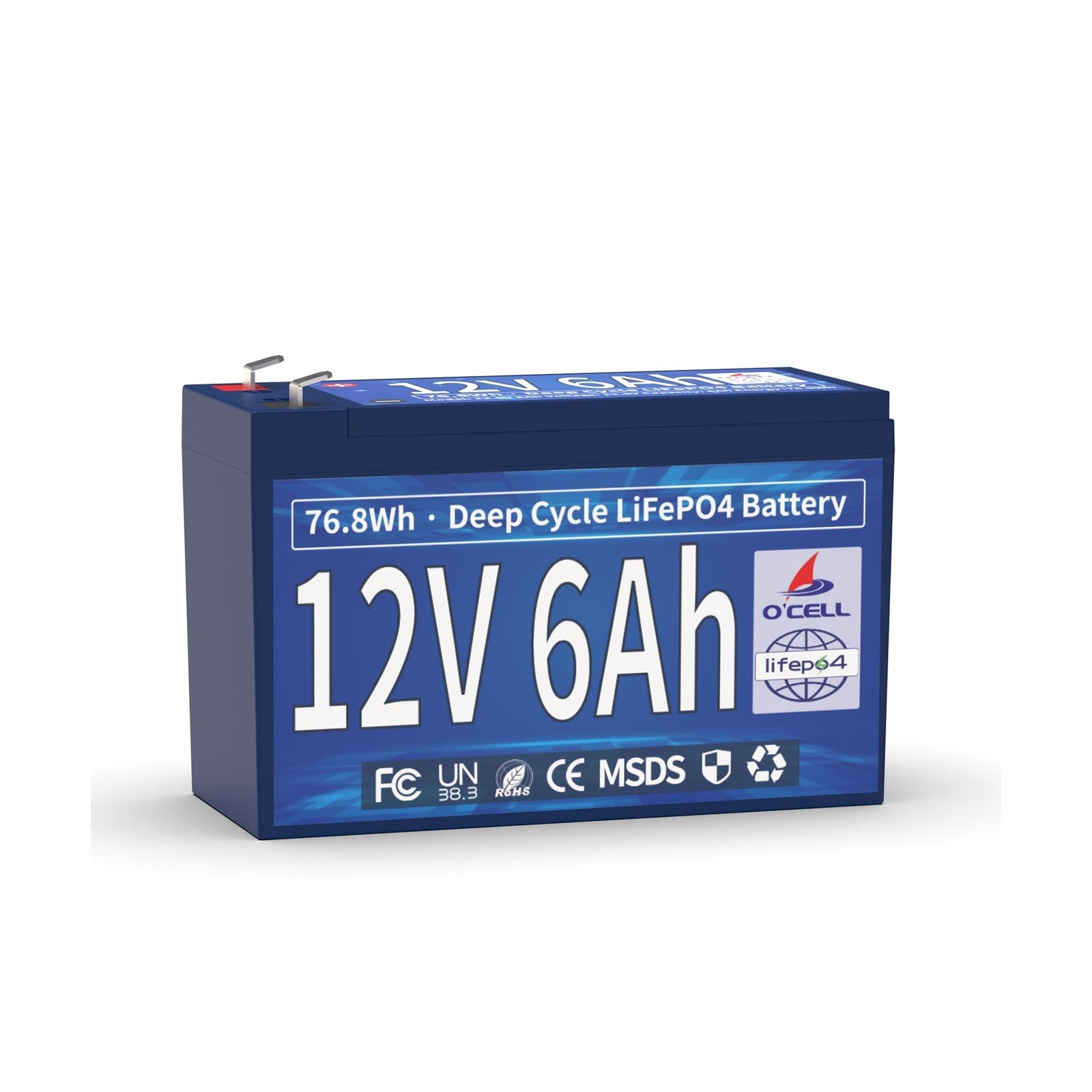 6Ah 12V LiFePO4 Lithium Battery, Energy Storage with 6A BMS, 40… USA FAST SHIP
