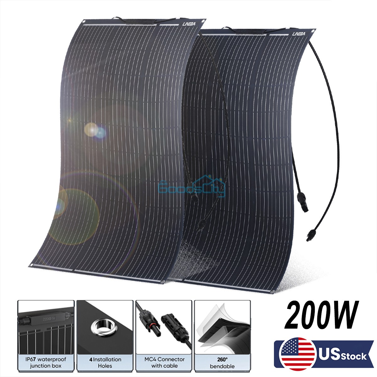 800W Watt Flexible Solar Panel 12V Mono Home RV Rooftop Camping Off-Grid Power