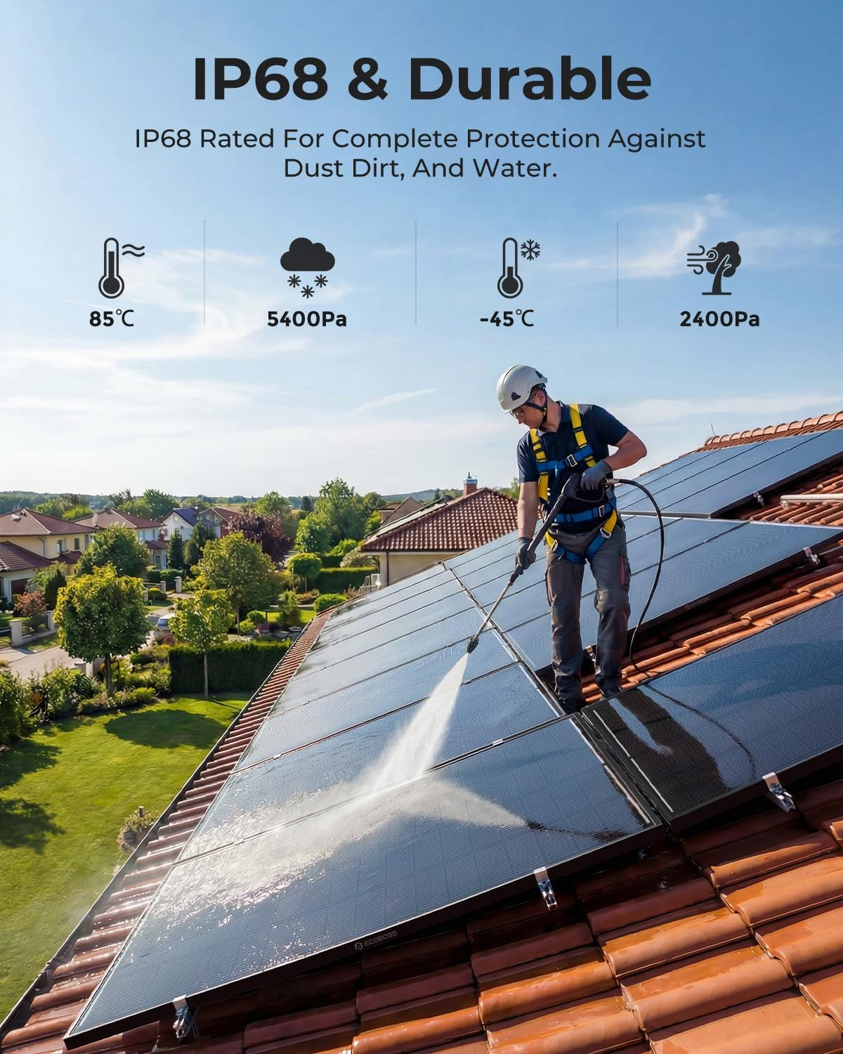 200W Solar Panel, N-Type 16BB 12V 200 Watt Solar Panel with 25.6% High Efficienc