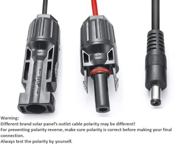 Solar Panel Connectors Compatible with M-C to DC 5.5MMx2.1MM (Main Cable)