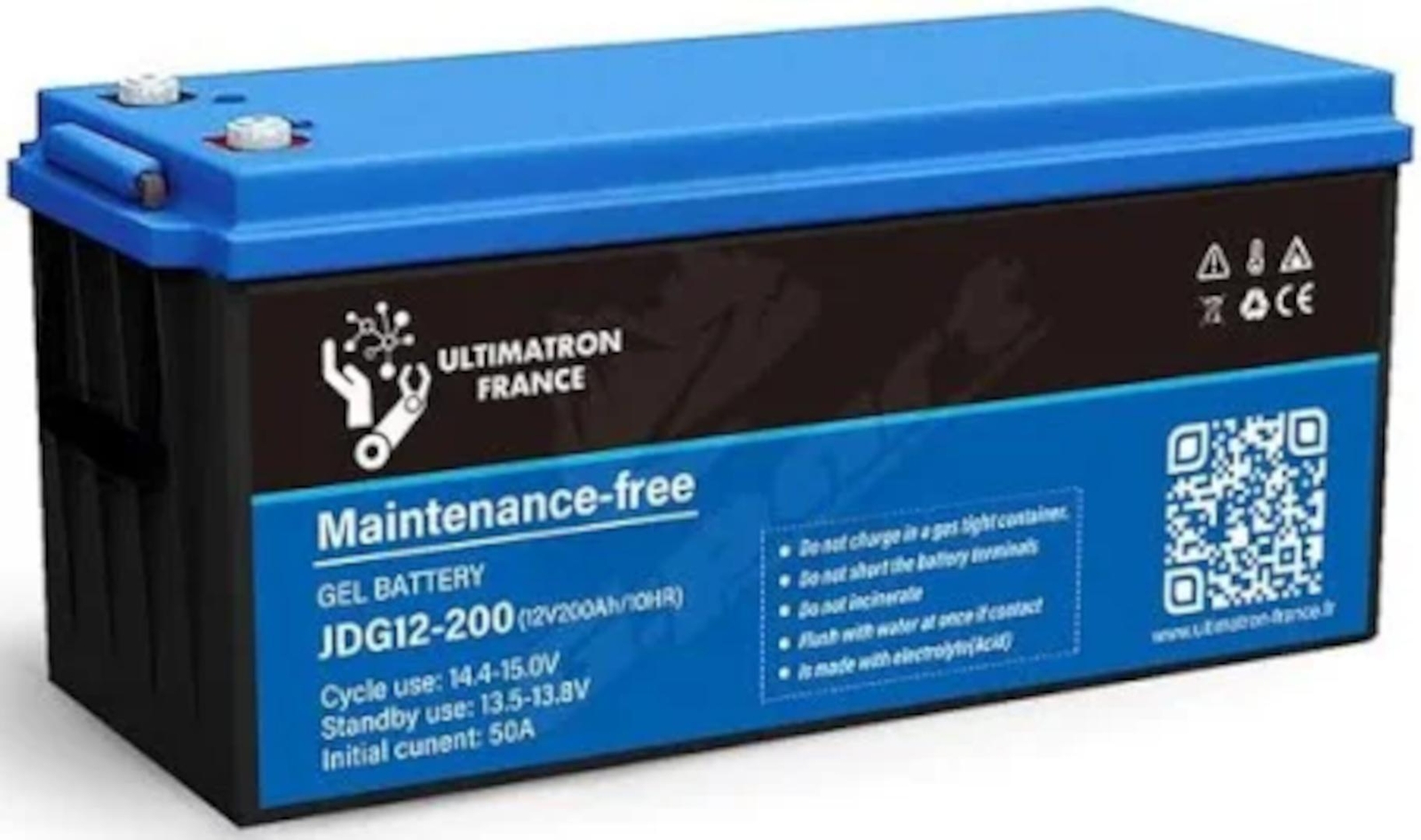 Ultimatron Gel Solar Battery 12V-200Ah Deep Cycle JDG-12-200