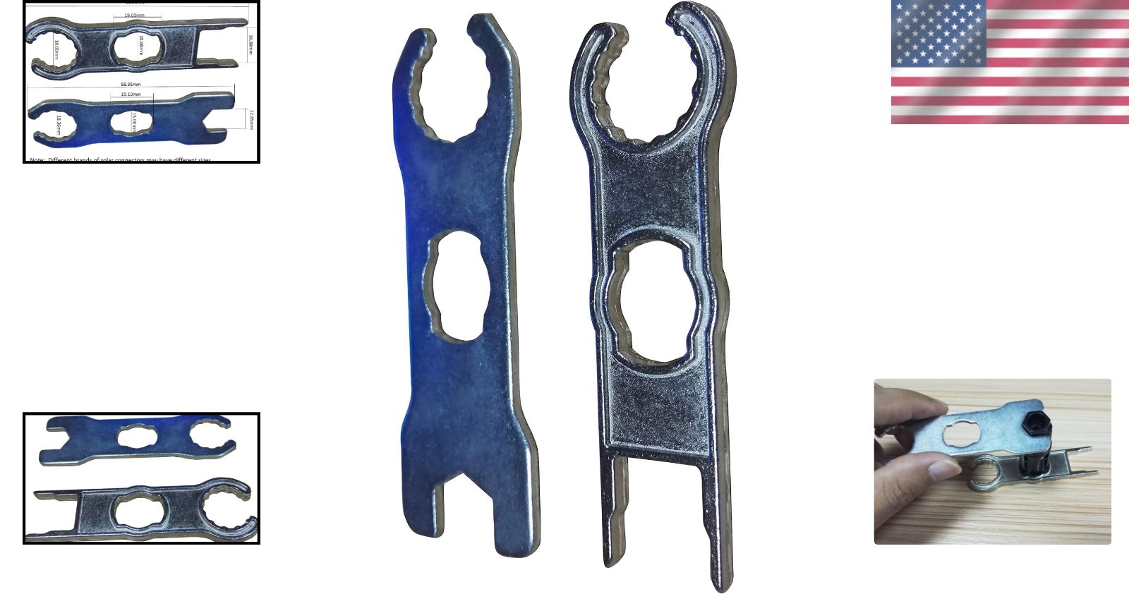Ergonomic Metal Spanner Tool for Quick MC-4 Solar Connector Assembly – 1 Pair