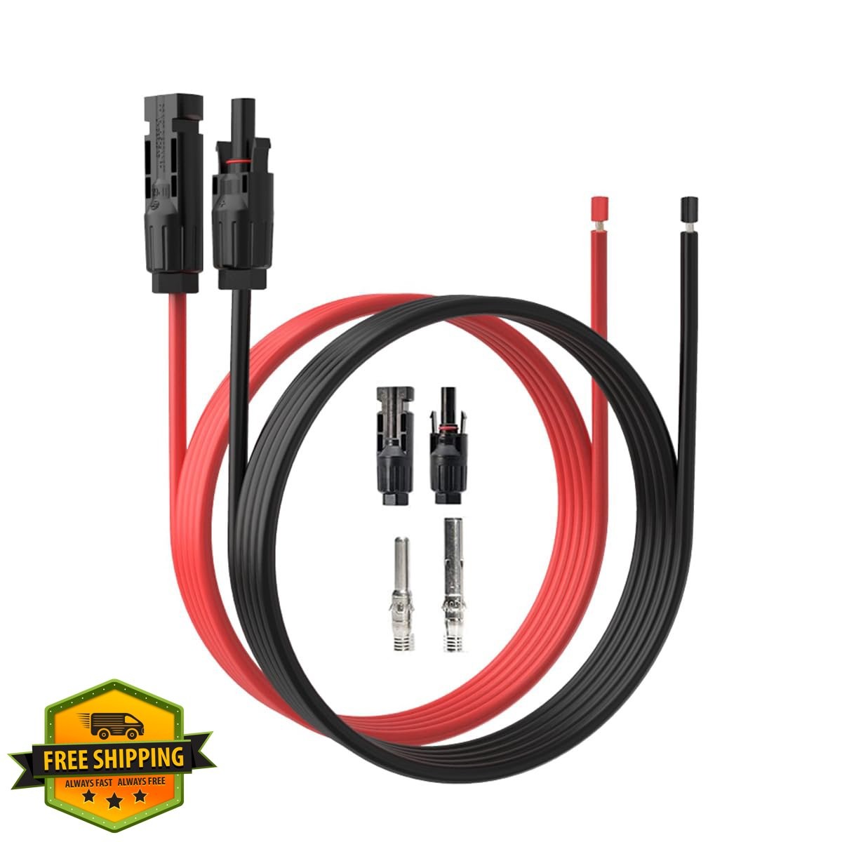 ELFCULB 20FT 12AWG Solar Extension Cable Pair