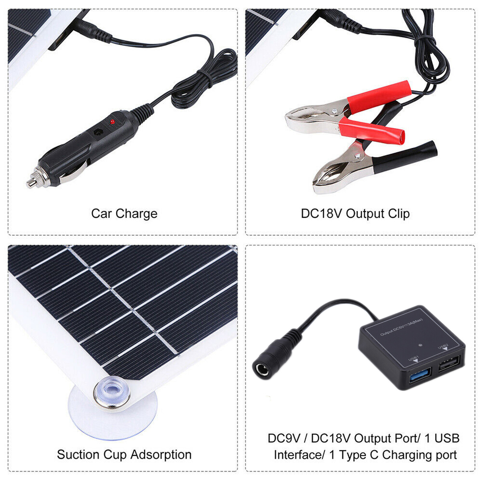 200W Solar Panel Kits 100A 12V Battery Charger with Controller Caravan Boat RV