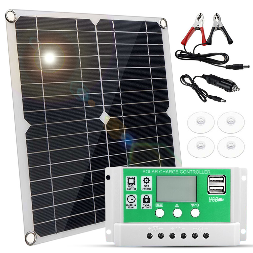 20 Watt 12 Volt Solar Panel Kit Monocrystalline Solar Panel + 50A PWM I6A0