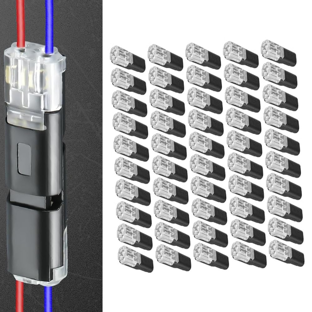50 pcs Double Wire in Connector Flame Retardant for DIY Home Workshop Use